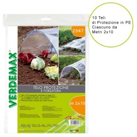 10 Teli di Protezione per Orto in PE Trasparente Ciascuno Metri 2x10 Verdemax