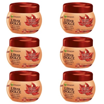 Maschera Garnier Ultra Dolce Riparatrice Rimedio D'acero 6 Confezioni da 300 ml