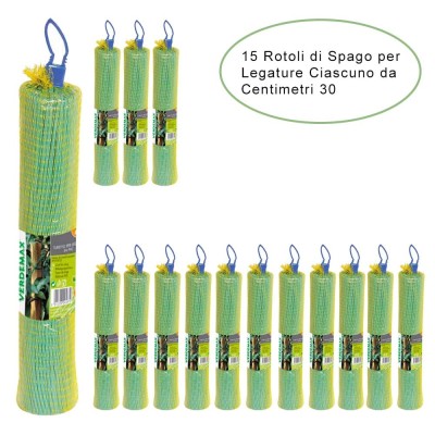 15 Rotoli di Spago per Legature da Giardino in PVC Ciascuno da Diametro 3 mm Verdemax