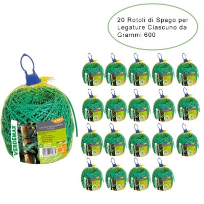 20 Rotoli di Spago per Legature da Giardino in PVC Ciascuno da Diametro 3 mm Grammi 600