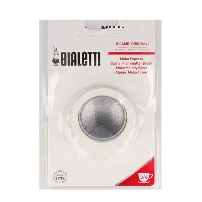 3 Guarnizioni e 1 Piastrina Bialetti Per Caffettiera 3/4 Tazze Moka Express e Dama