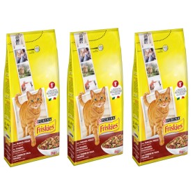 Multipack da 3 Friskies Purina Croccantini per Gatti Adulti Pollo Manzo e Verdure 2 kg Cad