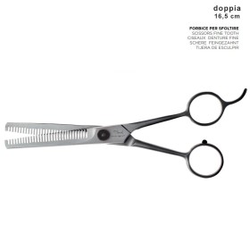 Forbice per Sfoltire Doppia Lama Dentata 42 Denti 16,5 cm Denti di Squalo