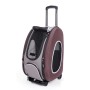 Trolley per Cani e Gatti 3 in 1 Zaino & Borsa Max 8 Kg Pet Rolling Colore Marrone