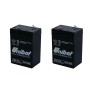 Multipack da 2 Batterie al Piombo 6 Volt 4,5Ah Ricaricabili Per Lampade D'emergenza Tampone