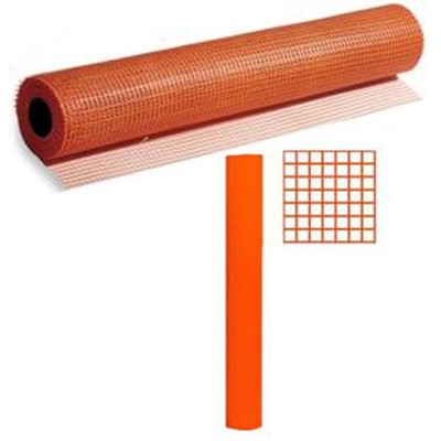 Rete Sottointonaco Fibra di Vetro Grammi 120 Metri 50 x 1 H Arancio mm 10x10