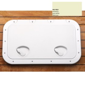 Sportello Stagno Bianco Crema Ral 9010 mm 600 x 355 ABS Per Barche Gommoni