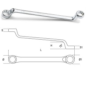 Chiave Poligonale Curva Fissa Beta Articolo 90 21x23 mm Crome Vanadium