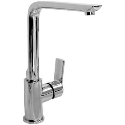 Miscelatore Lavello Monoforo Bocca Alta Seven Orientabile Ottone Cromato