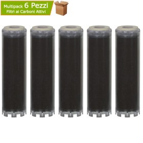 Cartucce Filtranti ai Carboni attivi Granulari cm 25 Universali Multipack 6 Pezzi