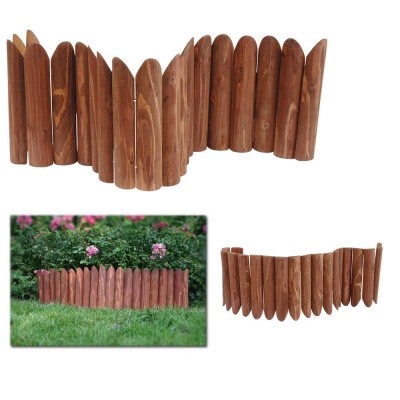 Multipack 4 pz Bordo Ornamentale per Giardino in Legno Ciliegio Mezzo Trochetto