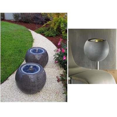 Cascata Fontana da Giardino a Sfera Mercurio con Led e Pompa Dimensioni 50 x h 44 cm Magic