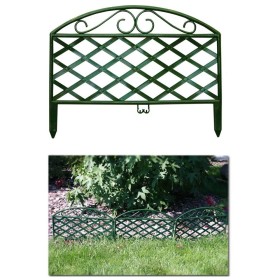 Bordo Ornamentale per Giardino Verde in PP a Pannelli Busta 5 pezzi