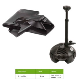 Kit Laghetto Facile Completo 2 in 1 t Lagomax Pompa 1500 litri e Telo metri 3x2,50