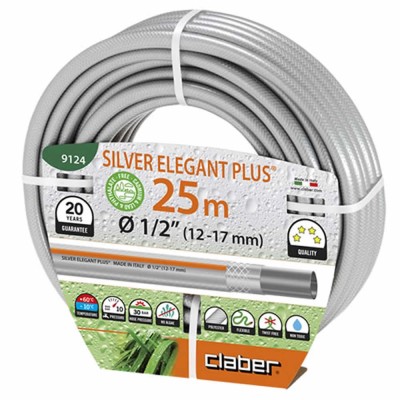 Tubo Irrigazione Silver Elegant Plus Claber 9124 Diametro 1/2â€ Metri 25 (12-17 mm)