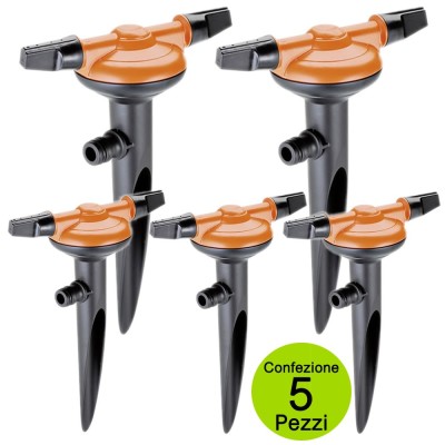 Multipack 5 Pz Irrigatore Claber Spray-Jet 8663 Claber a Due Braccia Rotanti