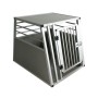 Trasportino per Cani da Auto Singolo X-Large Gabbia in Alluminio per Animali Porta Singola