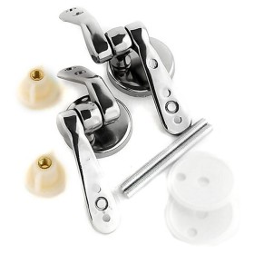 Coppia Cerniere Cromate Di Ricambio Sedile Coprivaso wc Copriwater