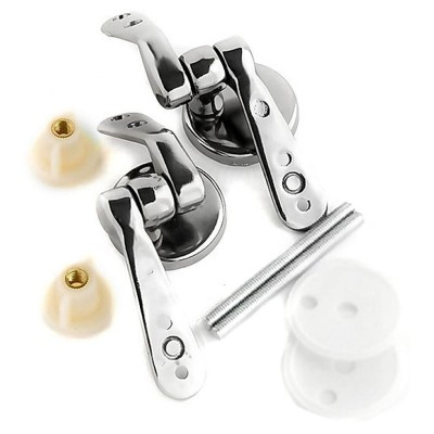 Coppia Cerniere Cromate Di Ricambio Sedile Coprivaso wc Copriwater