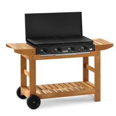 Barbecue a gas Dubai Struttura in acciaio verniciato Piastre in ghisa rigata smaltata 87 x 42 x H90 cm