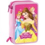SEVEN Astuccio Completo Triplo Scomparto Tessuto Poliestere 12,5x19,5x7 cm Princess Disney