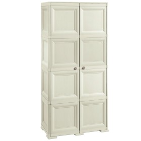 Armadio doppia anta portascope 3 ripiani cm 79x43x164 in resina colore Angora - Omnimodus