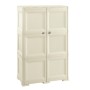Armadietto doppia anta  con 2 ripiani 79x43x125 in resina colore Angora - Omnimodus
