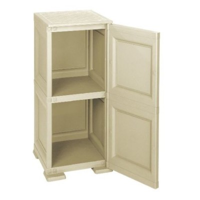 Mobiletto mono anta   1 ripiano cm 40x43x85,5 in resina colore Angora - Omnimodus