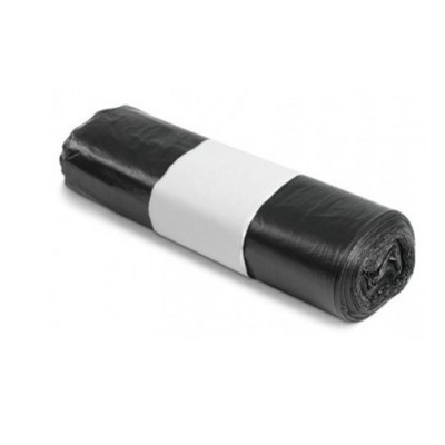 Rotolo Pattumiera 10 Pezzi Nero Con Legaccio In Bassa Densita' 130LT
