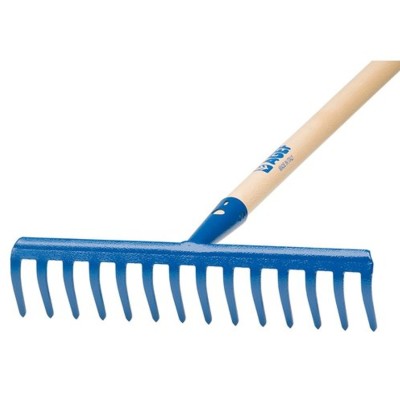 AGEF Rastrello a 12 Denti Curvi In Acciaio Verniciato Con Manico 130 Centimetri