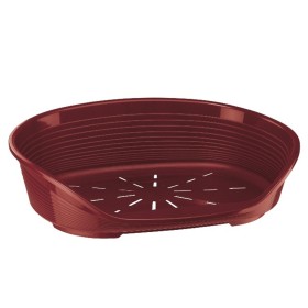 Siesta Deluxe Cuccia in resina termoplastica per cani e gatti colore bordeaux Dim. 82 x 59 cm FERPLAST