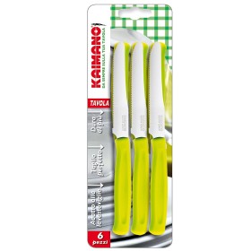KAIMANO Coltelli Da Tavola Verdi 6 Pezzi