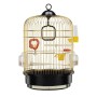 Gabbia Regina per canarini, esotici e altri piccoli uccelli ottonata Dim. Diametro 32,5 x 49 cm FERPLAST