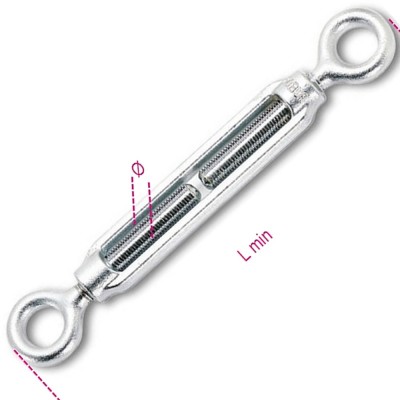 Tenditore A Due Occhi Acciaio Zincato mm 32 Lunghezza mm 420