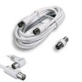 Prolunga antenna TV con Adattatore F/F 5 metri colore bianco