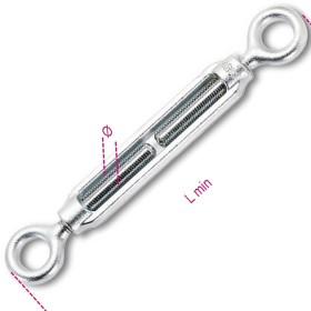 Tenditore Due Occhi In Acciaio Zincato 1.1/2 lunghezza cm 55