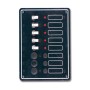 Pannello di comando a 5 interruttori più 3 utenze in alluminio anodizzato nero