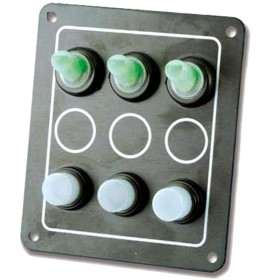 PANNELLO DI COMANDO STAGNO ALLUMINIO NERO 3 INTERRUTTORI