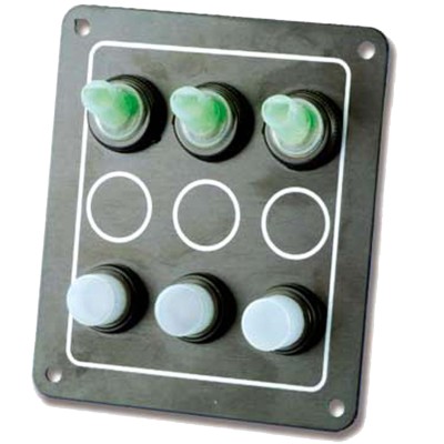 PANNELLO DI COMANDO STAGNO ALLUMINIO NERO 3 INTERRUTTORI