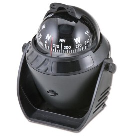 Bussola Nautica Con Supporto Per Barca Gommone Pilotina Colore Nero