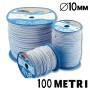 CORDA ELASTICA SPECIALE MARINA BIANCA FILOSEGNALE BLU NAVY DIAMETRO 10 MM IN BOBINA DA 100 METRI NAUTICA