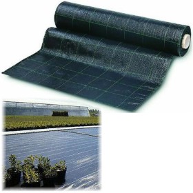 RETE TELO PER PACCIAMATURA NERO RIGHE VERDI MT 100 X CM 100