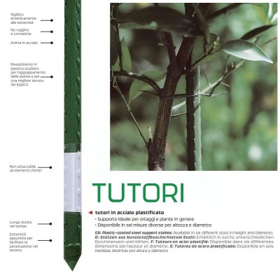 Tutori in Acciaio Plastificato 25 pezzi 16 mm x 210 cm