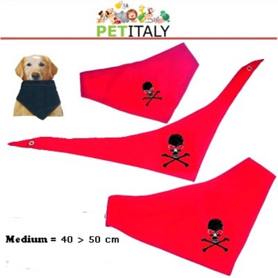 Pet Italy Bandana Cani Rossa con Teschio taglia Media da 40 a 50 cm
