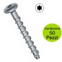 Viti per Calcestruzzo Zincate mm 7,8 x 100 Pezzi 50 Testa Bombata Torx