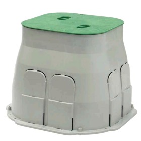 Pozzetto Drainbox cm 20x20 coperchio verde per impianti elettrici e irrigazione Arno Canali