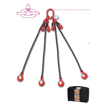 PENDENTI DI CATENA A 4 BRACCI, CON GANCI ACCORCIATORI 8098