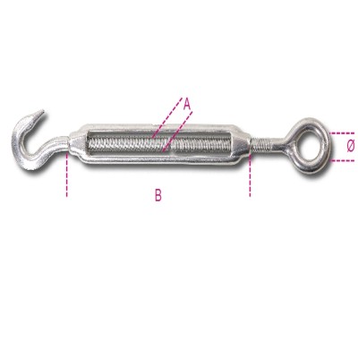 TENDITORE AD OCCHIO E GANCIO INOX AISI 316 8206 ROBUR