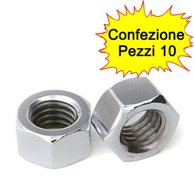 DADI ESAGONALI MEDI ACCIAIO INOX AISI 304 10 PEZZI DIAMETRO MM 8