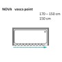 Box Vasca Forte Vasca Point BK220001 da cm 170 a cm 140 Altezza cm 150